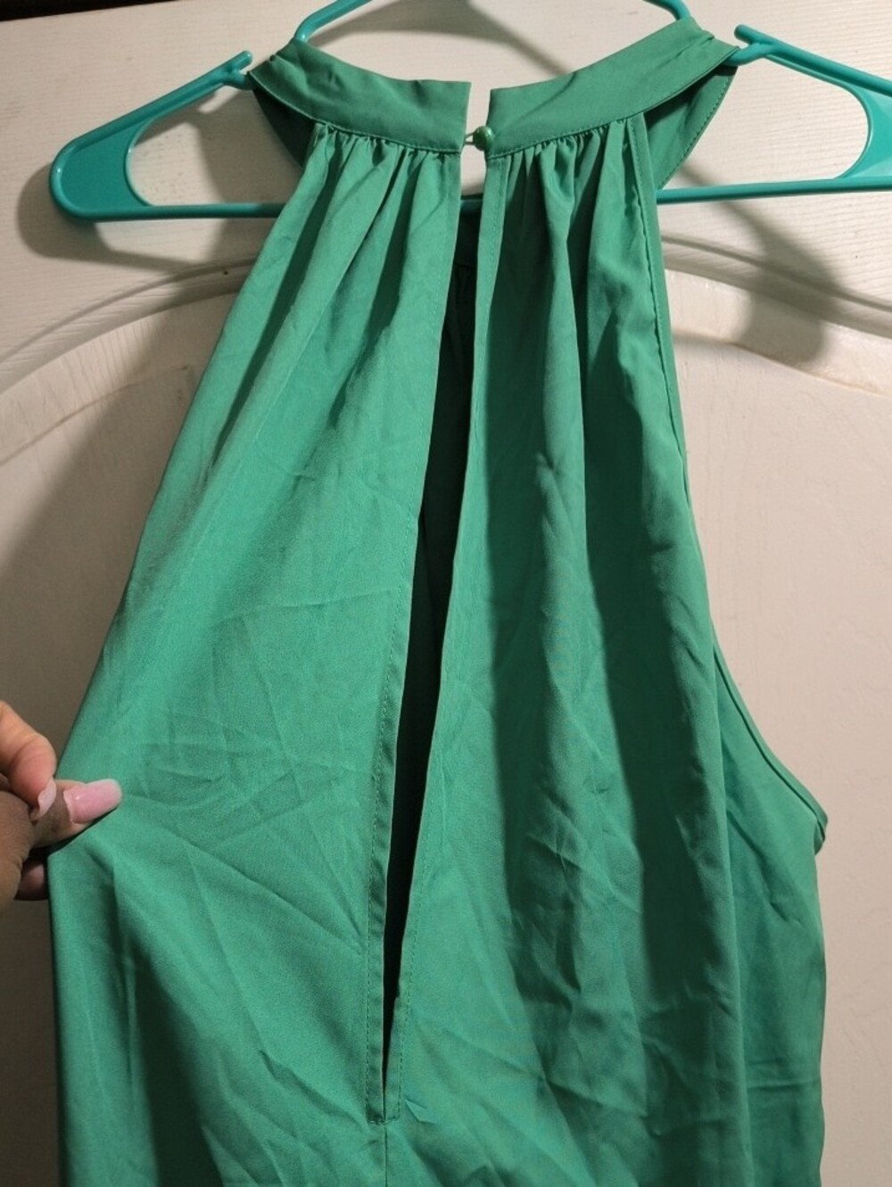SHEIN Teal Green Halter Neck Wide-Leg Jumpsuit - Picture 4 of 5